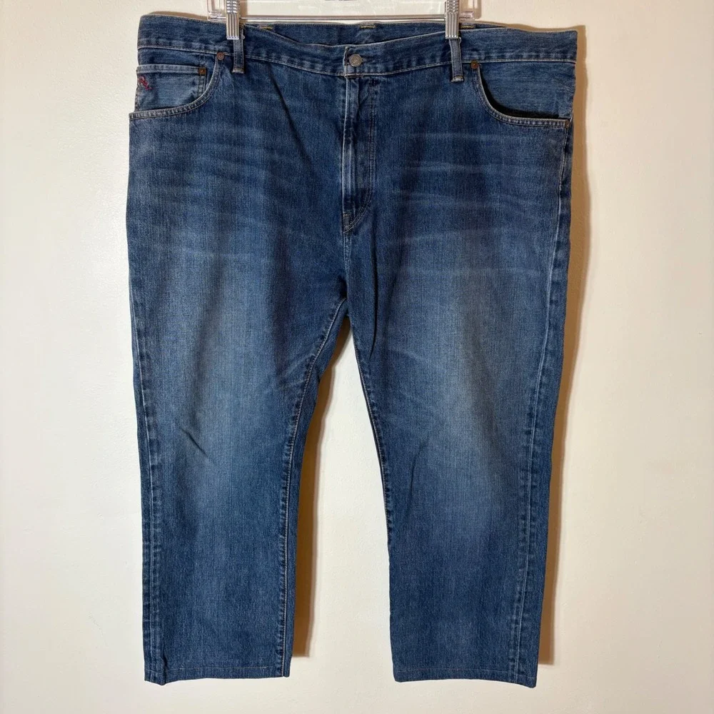 Polo Ralph Lauren Hampton Straight Mens Blue Wash Denim Jeans Size 44Bx32